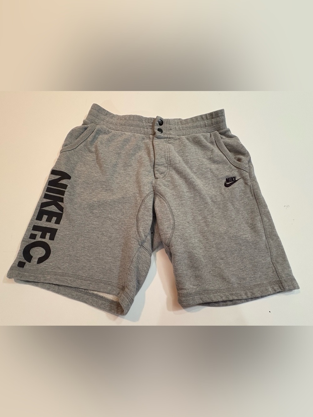 Nike FC Men’s Light Gray Athletic French Terry Shorts | Size L